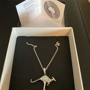 Showcase Jeweller Sterling Sliver Kangaroo Australian Opal Necklace